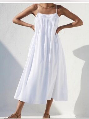 AYR easy breezy dress size small white cotton boho midi dress